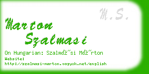 marton szalmasi business card